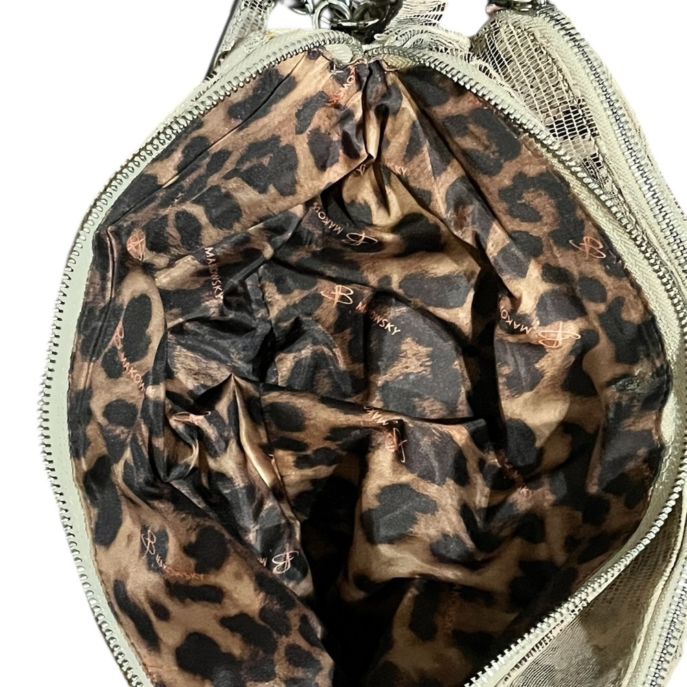 B Makowsky Elegant Snakeskin Pattern Shoulder Bag - image 7